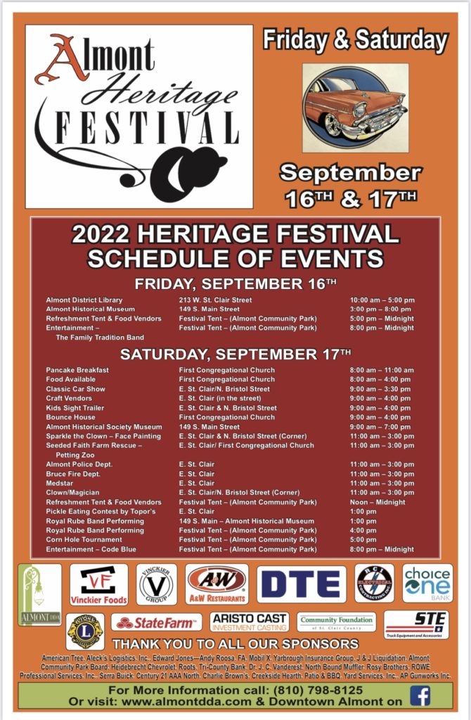 2022 Heritage Festival flyer