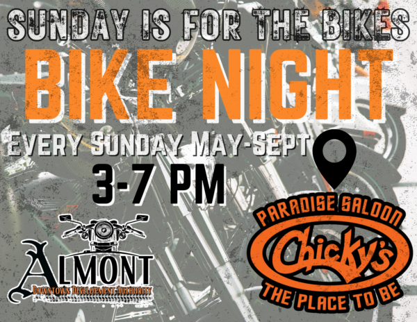 Sunday bike night event at Chicky's Saloon.