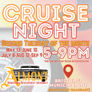 Almont Cruise Night event details and schedule.
