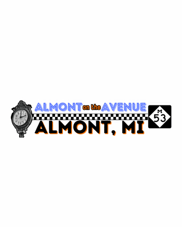 Almont Avenue logo, Almont, Michigan M-53