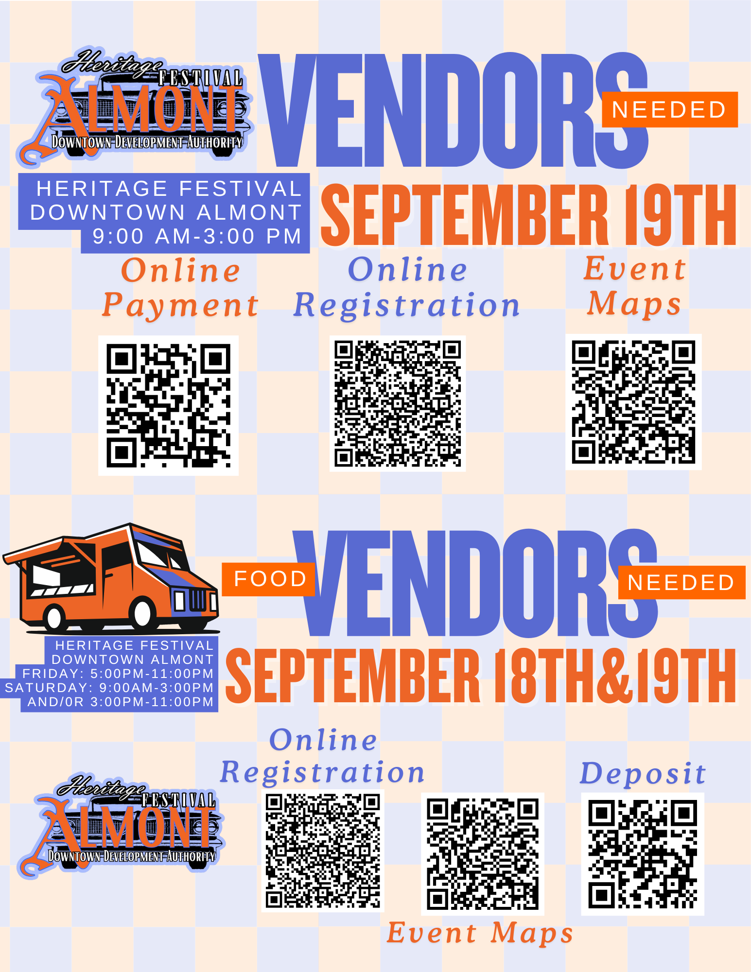 Heritage Festival vendor recruitment poster.