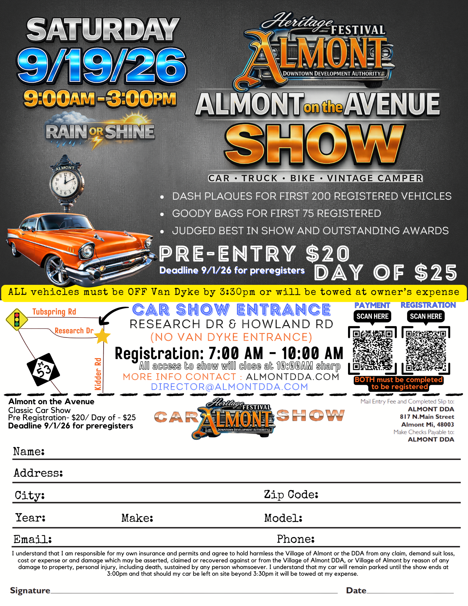 heritage fest 2026 car registration flyer with qr codes (2)