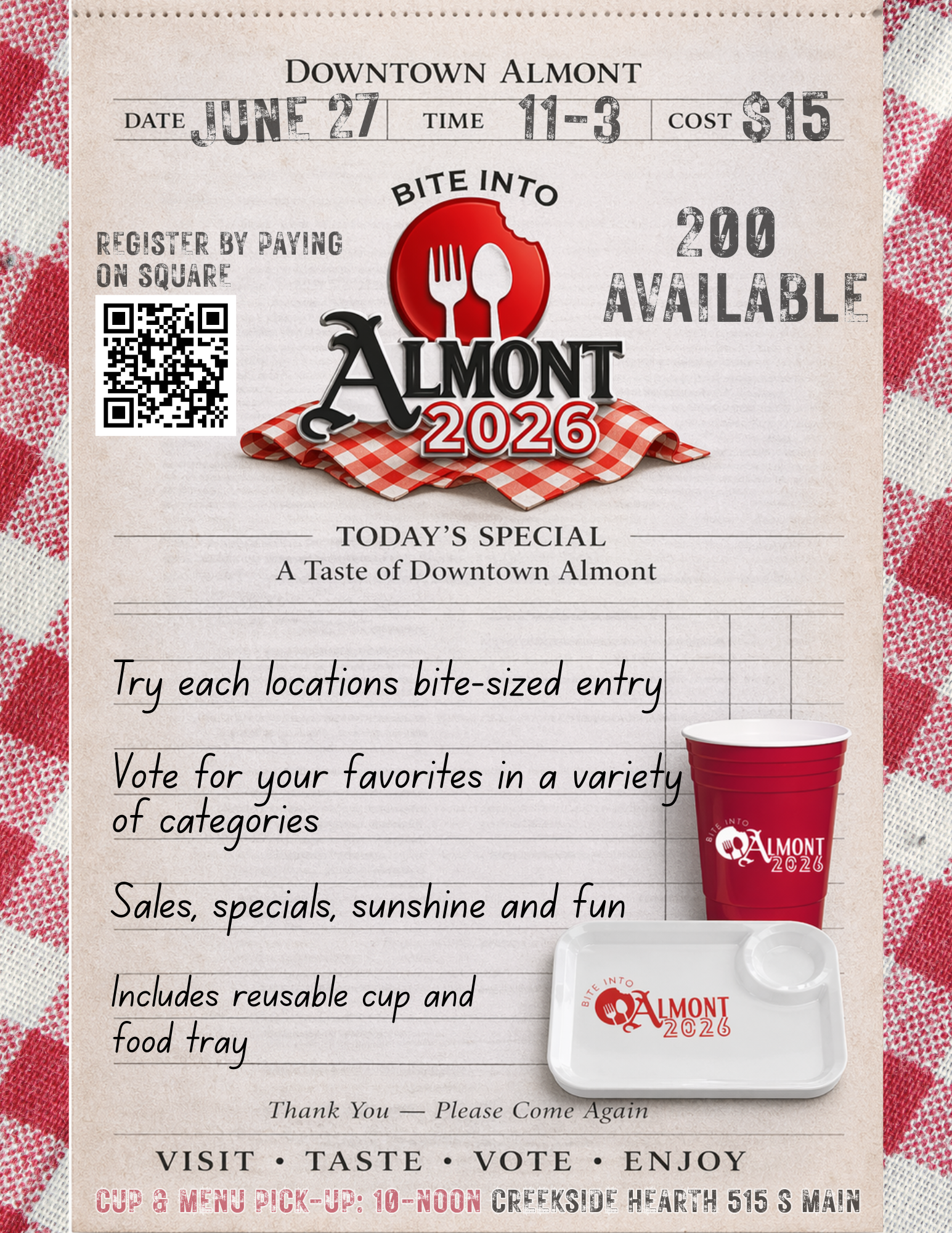 Bite Into Almont 2026 event flyer