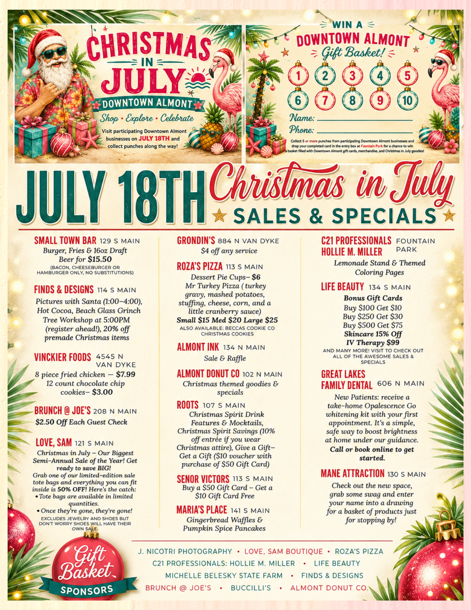 Christmas in July sales event poster